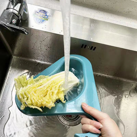 Premium Quality Plastic Kitchen Fruit Corner Triangle Sucker Vegetable Sink Strainer Vegetable Drain Basket Drain