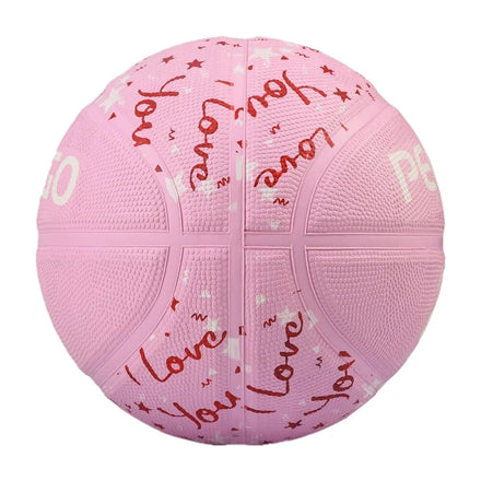 Basketball Size 7 Composite Leather Training Use Eco-Friendly Rubber Cover Pink Students School Indoor Outdoor Team Play Games