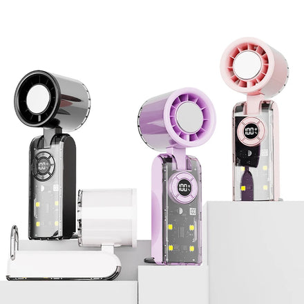 Hot 100-level Stepless Knob Adjustment Ice Cooling Fan Small Cordless Turbo Fan Electric Led Handheld Fan with Cooling Plate