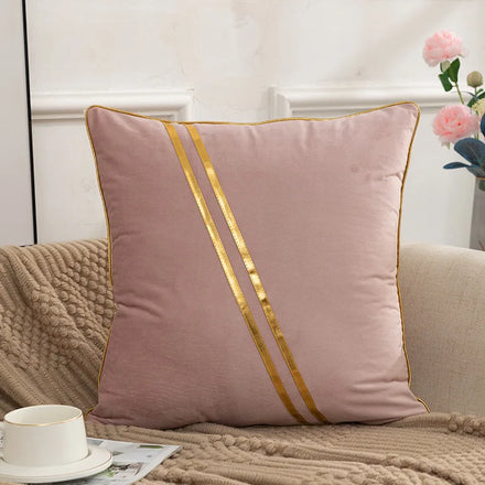 Amity Velvet Luxury Muilti-color Sofa Pillow Cover Home Decor Throw Pillow Case Cushion Cover With Gold Strip Design