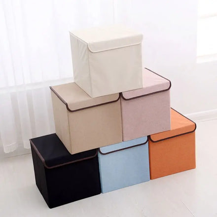 Collapsible Sturdy Kids Toy Box Chest Storage Organizer Bins with Flip-Top Lid and Handles for Nursery Playroom Closet