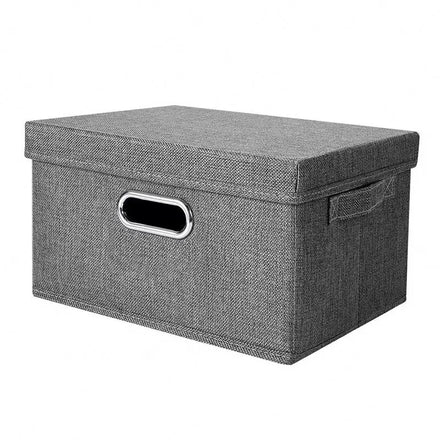 Popular Cabinet Foldable Linen Fabric Toy Kids UnderwearStorage Box With Lid Collapsible Storage Box