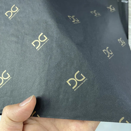 Custom Gold Brand Logo Printing Black Recyclable Tissue Paper Clothing Shoes Socks Packing Premium Gift Wrapping Solution