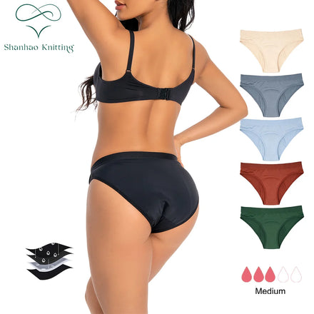 Shanhao Wholesale Reusable Medium Flow Menstrual Panties Biodegradable Bamboo Culotte Menstruelle Womens Period Panties
