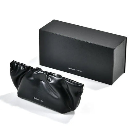 Aimgal Custom Logo PU Leather Sunglasses Travel Case Luxury Packaging Bag with Factory Customization