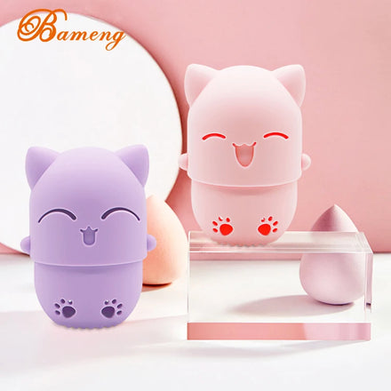 Cat Puff Beauty Sponge Holder Makeup Sponge Case Foundation Makeup Sponge Protective Case With Puff Beauty Care Makeup Tools
