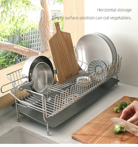 SHIMOYAMA Dish Drainer Dryer Rack Tableware Stainless Steel Dish Drying Storage Rack Drainer Kitchen