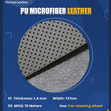 Bulk Buy Microfiber Synthetic Leather 1.4mm Thickness Artificial Leather for Automotive Steering Wheel Covers