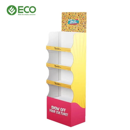 Souvenir Store Cardboard POS Display for Scarf Corrugated Shelf Customizable Size & Style ECO Brand Shopping Mall Display Stand