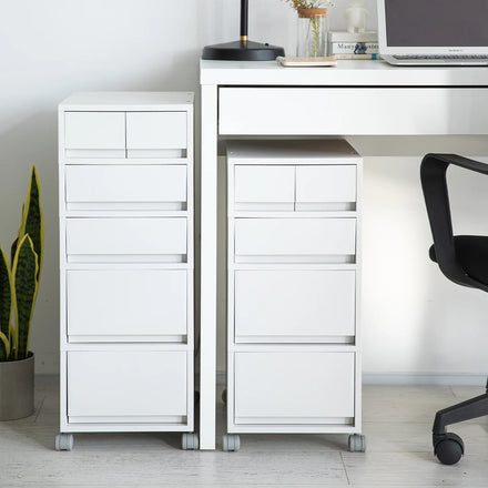 SHIMOYAMA 4/5 Drawer Storage Organizer With Wheel Casters Mobile Filing Storage File Cabinet for Home Office