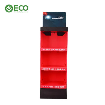 Free Sample LED-Decorated Paper Display Rack for Car Accessories Shop POS Display for Shopping Malls