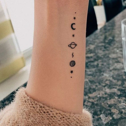 Small Medium Rose Heart Moon Stars Water Activated 1 Hour Custom Semi Permanent Tattoo Temporary Feature