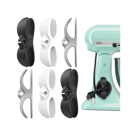 SHIMOYAMA Stick-On Plastic Wire Cord Organizer Convenient Appliance Cord Wrap Holder for Cooker Mixer Air Fryer Storage