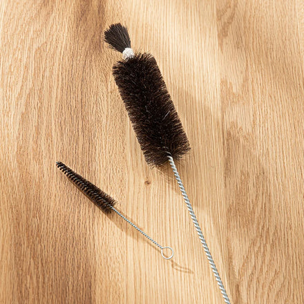 SHIMOYAMA Natural Horse Hair Long Handle Bottle Brush Cleaner for Washing Narrow Neck Bottles