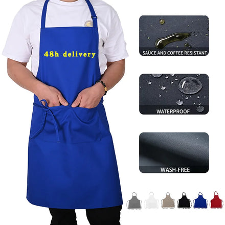 KEFEI Custom logo Kitchen Aprons for Waterproof Oil-proof Wash-free Hairdresser Barber Cooking Chef Bbq Barista Apron