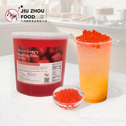 Wholesale in Taiwan Bursting Ball Halal Kosher Premium Mango Popping Boba in Bottle 3.4kg