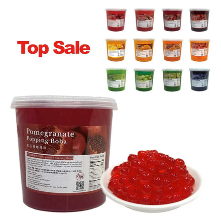 Wholesale in Taiwan Premium Mango Popping Boba 3.4kg in Bottle HALAL/HACCP Certified