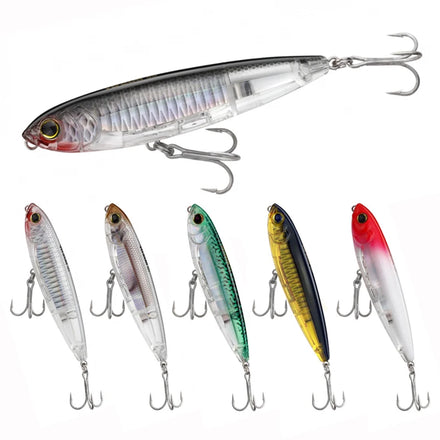 3D Prism 102mm 17.5g Topwater Pencil Surface Fishing Lures Walking the Dog Artificial Saltwater Hard Bait Bass Plastic Lure