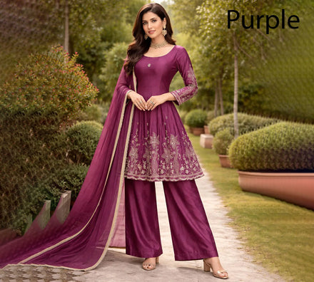 Pakistani Sharara Multicolor 3 Piece Set Heavy Ruffle Embroidery Premium Stitched Indian Ethnic Wear Top Gharara & Dupatta