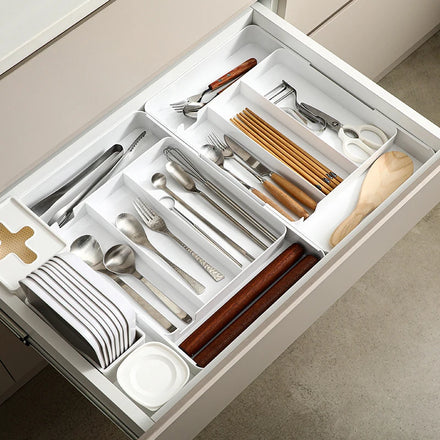 SHIMOYAMA Adjustable Expendable Drawer Dividers Best Kitchen Organizer for Home Kitchen Bedroom and Baby Drawer Use