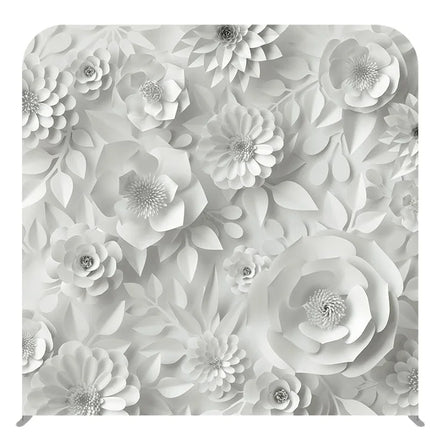 Custom Tension Fabric 8x8 White Flower Photo Booth Pillowcase Backdrop Stand Aluminum Frame Dye Sublimation Printed Easy