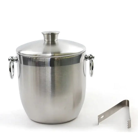 Insulated Portable Ice Bucket Tong Included Strainer Keeps Double-wall Stainless Steel with Lid and Ice Logo Customized Party