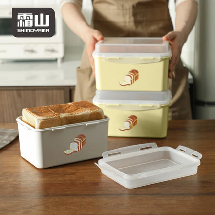 SHIMOYAMA Toast Fresh Keeping Crisper Sandwich Toast Kitchen Food Fridge Storage Plastic Box