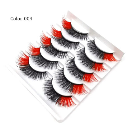 17 Styles 5pairs Colorful Eyelashes Lashes Glowing in the Dark Custom Private Label Colored Lashes on the Sides