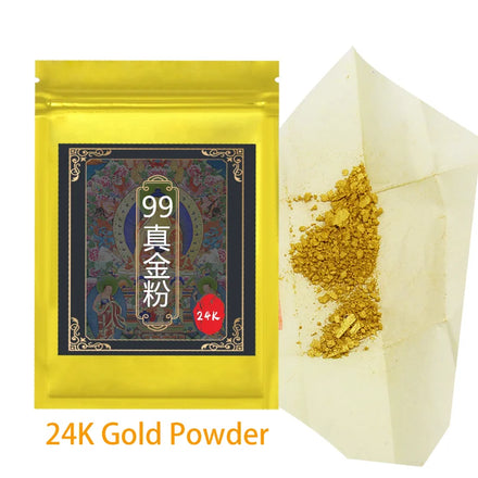 24k Gold Powder Dust Pigment for Buddhist Statue Thangkas Temples Ceramic Crafts Gilding
