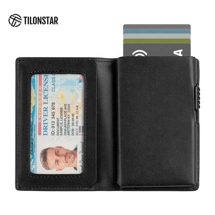 Factory Wholesale Credit Card Pop up Leather Aluminum Rfid Wallet Card Holder