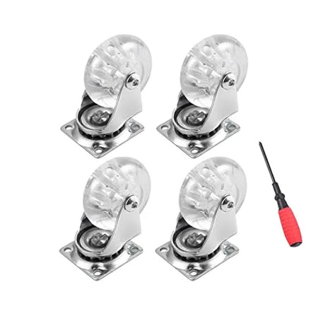 Best Deals 2 Inch Heavy Duty Crystal Transparent With 360 Degree Plate for Cabinets Footstools Benches