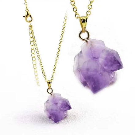 Factory Customized Stainless Steel Gold Silver Plated Amethyst & Wolf & Cross Pendant Necklace Trendy Handmade OEM ODM for Gift