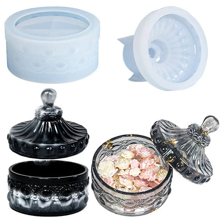 Drip Glue Mold Jewel Pattern Storage Box Silicone Mold Mirror Resin for DIY Handmade