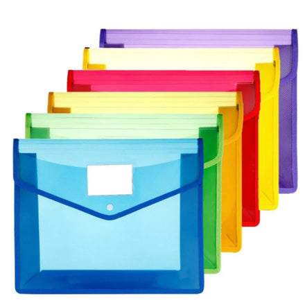 Office Home School Plastic File Folders Snap Button Expandable Envelope Folder Closure Durable Waterproof Folders