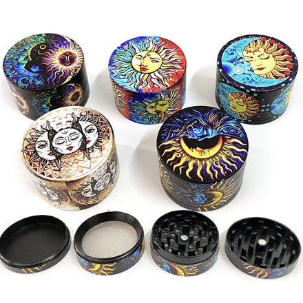 Custom Logo 63mm Zinc Manual 4-Layer American Style Dry Tobacco Herb Grinder Full Printing New Pocket Multi-Purpose 166g KL