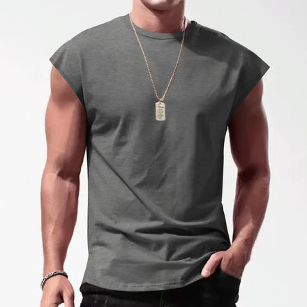 Gym Fitness Wear Gym tank Top Muscle Fit Curved Hem Fitness Shirts Workout Clothing Men's tank Tops