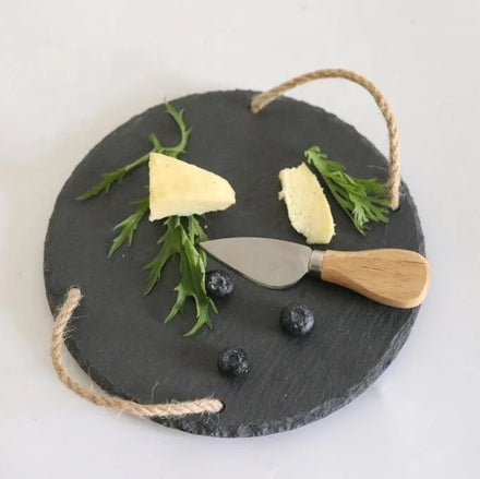 Round Nature Blank Slate Coasters Bulk Black Engraved Beautiful Tray Plates for Drink Beer Coffee Cake Home Kitchen Restaurant