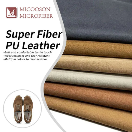 PU Microfiber Suede Leather 0.7~2mm Embossed Upholstery Vegan Artificial Faux Leather Suede Fabric Rolls for Shoes Sofa Chair