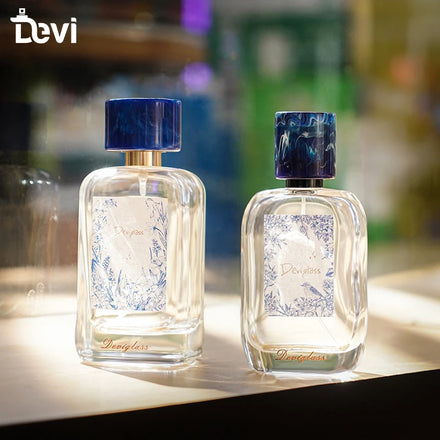 Wholesale High Quality Elegant Fragrance Package 50ml 100ml Empty Glass Perfume Bottle Screen Printing Pump Sprayer Leakproof