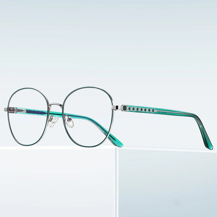 Trendy Computer Glasses Frame Blue Light Blocking Metal Eyeglasses Frame for Women Logo Custom Eyewear