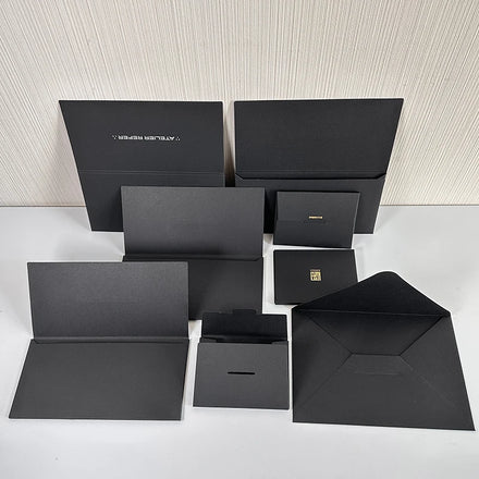Custom Newest Black Luxury Gift Packaging Silk Scarf Paper Envelope Packaging Box