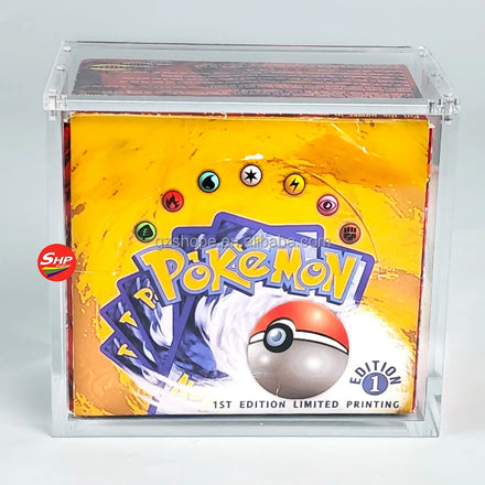 SHP Custom Transparent Pokemon Booster Box 100% New Acrylic Pokemon Cards Team Rocket Booster Pack Trading Card Box Display Case