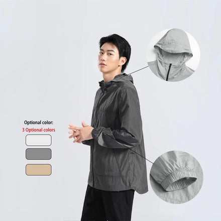 Custom Summer Sun protection Breathable Track and Field Full Zip Athletic Jacket Men Plain