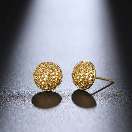MOQ 2pcs Wholesale Women Wedding Party Jewelry Round Stud Bridesmaid Earrings Gold