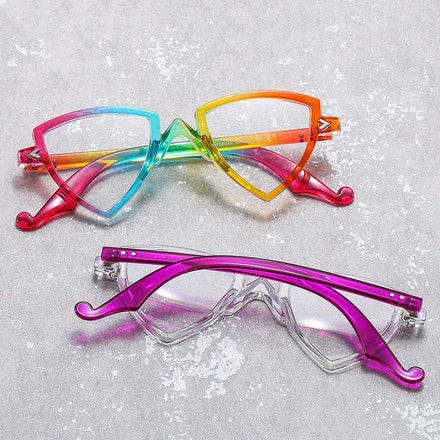 Rainbow Colorful Heart Shaped Eyeglasses Frame for Women Eyewear Optical
