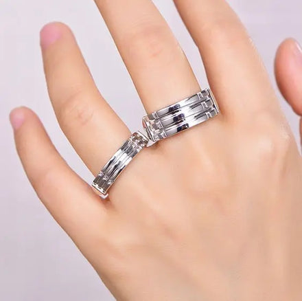 Wholesale Fine Jewelry Italian Silver Band Ring Men Protection Healing Wedding Rings Couple Set Atlantis Ring Anillo Atlante