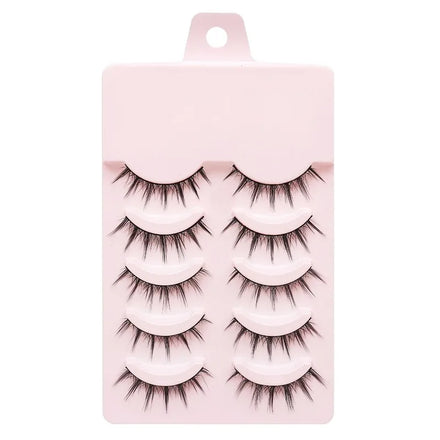 Wholesale 5 Pairs 3D Natural Eyelashes Manga Lashes with pink Tray
