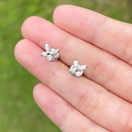 Hot Selling 14K 18K Gold Stud Earring GIA IGI Certified Iced Out Marquise Cut 1 CT Lab Grown Diamond Fine Jewelry Earring