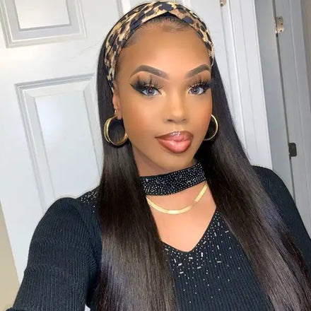 Wholesale Full Cuticle Straight Headband Wigs Human Hair Virgin Brazilian Head Band Human Hair Wigs