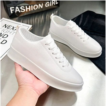 Men's Boys Large Size Casual Outdoor Fashion College Students Running Sports Marathon Sprint Badminton Tennis White Shoes